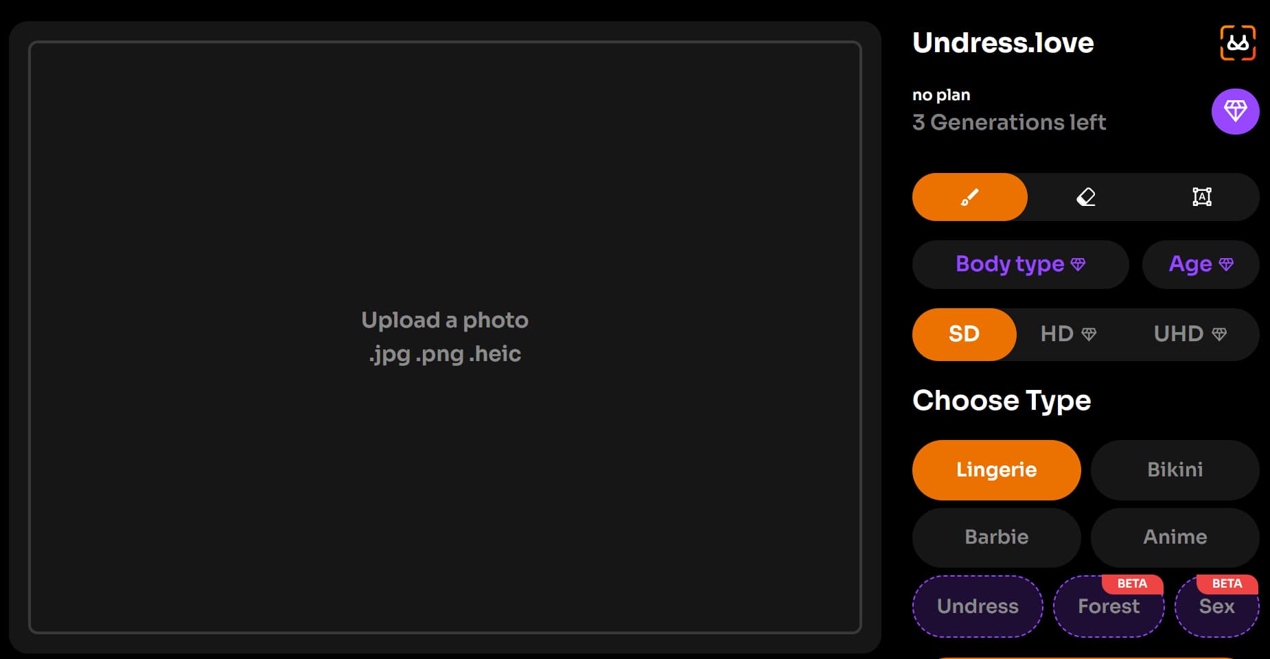 undress love - Deepfake AI Clothes Remover